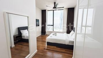 Appart'hôtel Deluxe, cuisine, vue ville | Wi-Fi gratuit
