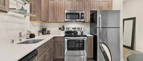 Microwave, oven, stovetop, dishwasher