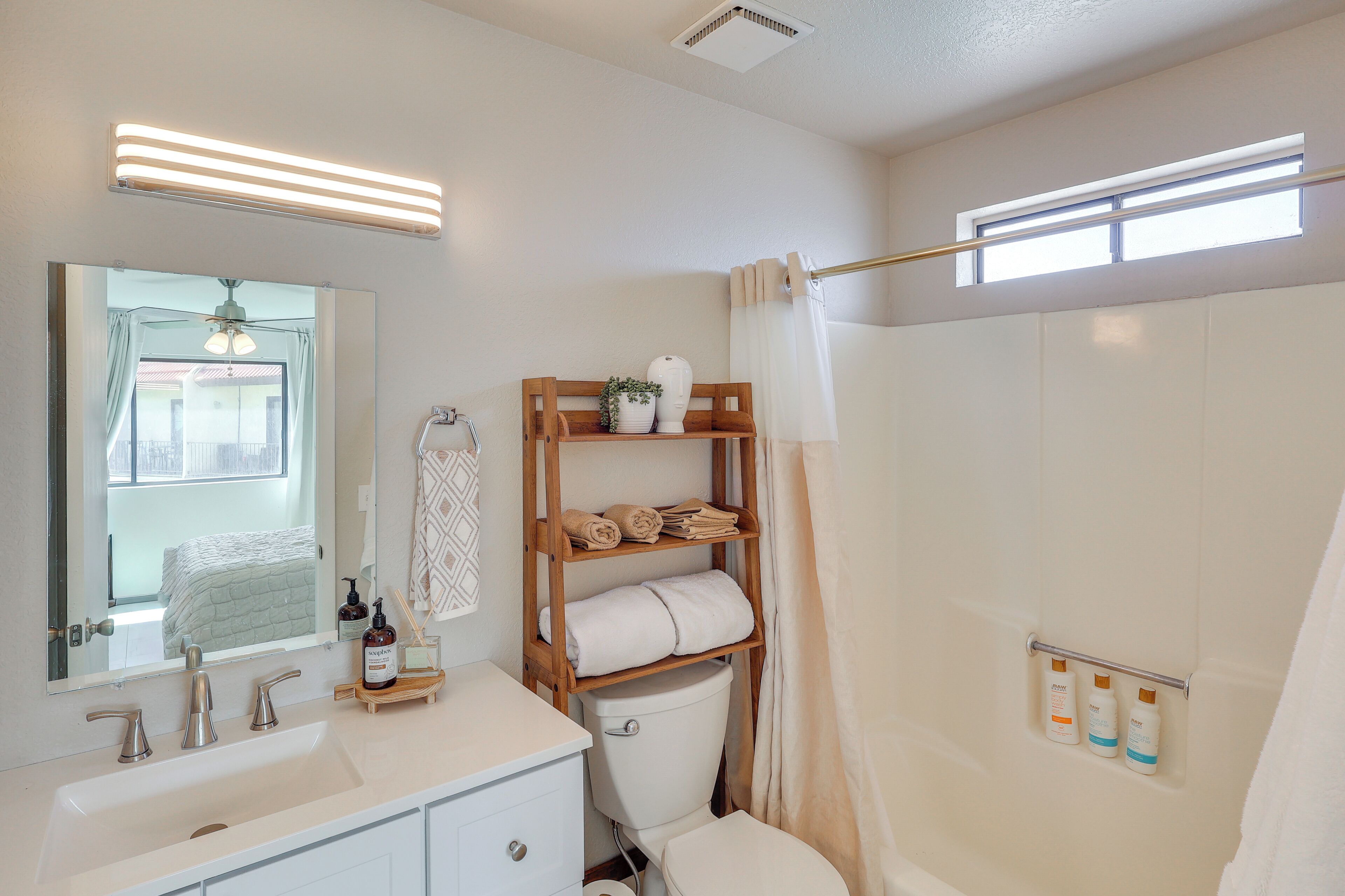 Hair dryer, towels