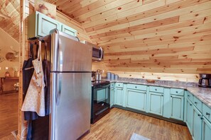 Microwave, stovetop, coffee/tea maker, toaster