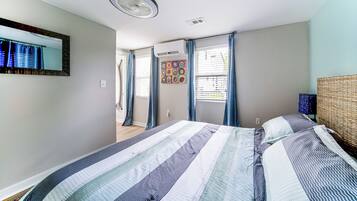 1 habitación, tabla de planchar con plancha, internet y ropa de cama