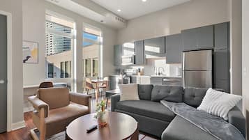 Apartment | Living area | 42-inch Smart TV with digital channels, streaming services