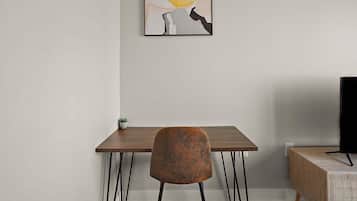 Studio | Living area | 42-inch Smart TV with digital channels, streaming services