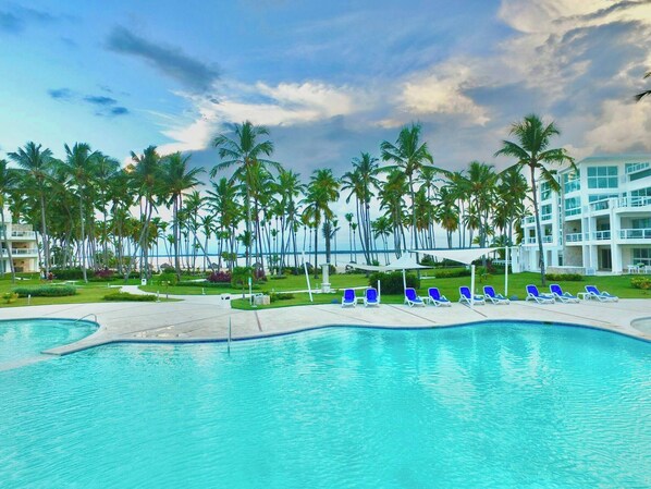 Apartment, 2 Bedrooms, Accessible, Balcony | Pool | Outdoor pool