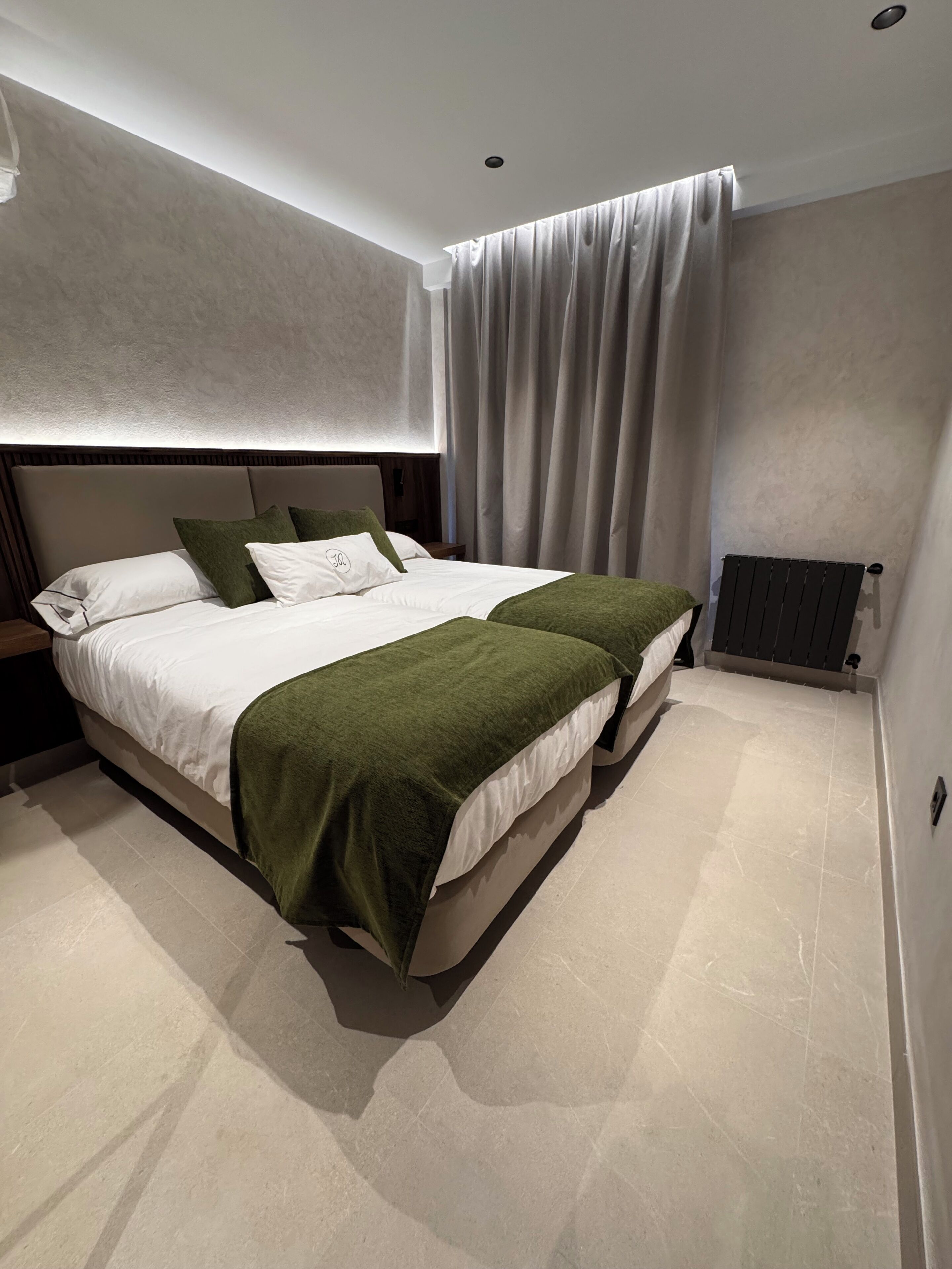 Down comforters, blackout drapes, free WiFi, bed sheets