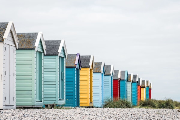 Blau, Schuppen, Hütte, Strand, Sand, Hütte