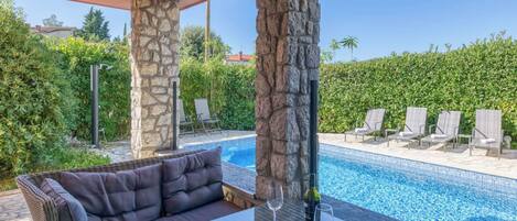 Blue, Swimming Pool, Outdoor Furniture, Resort, Eco Hotel, Shade, Villa, Estate, Landscaping, Leisure