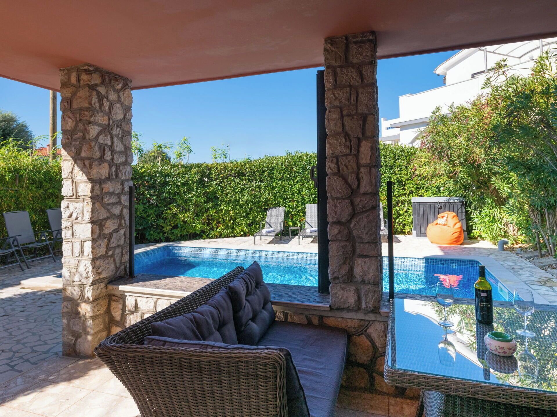 Blue, Swimming Pool, Furniture, Outdoor Furniture, Resort, Chair, Shade, Eco Hotel, Leisure, Umbrella