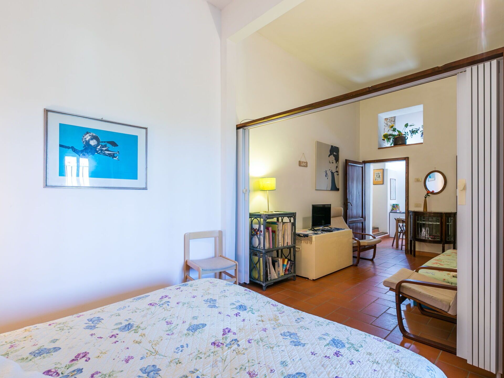 Interior Design, Furniture, Room, Floor, Flooring, Ceiling, Bed, Bedroom, Picture Frame, Apartment