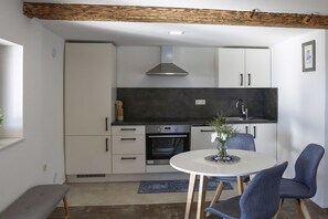 Fridge, microwave, oven, stovetop - Mountain Vibrant and Timeless Apartment with Sauna - Studio Apartment with Terrace (Dravograd)