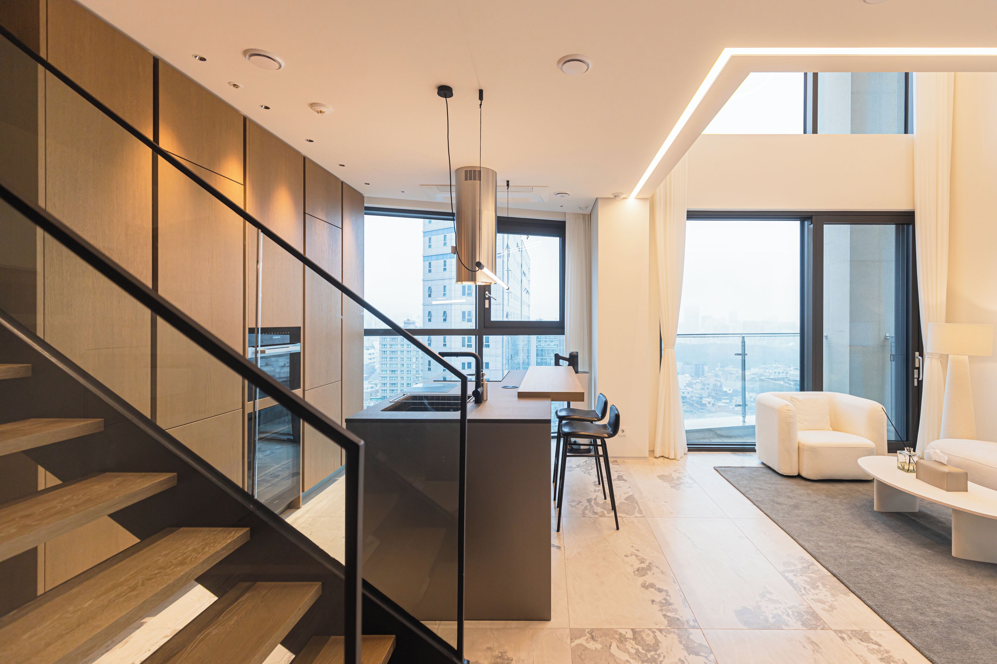 Luxury Apartment, 2 Bedrooms, Balcony, City View | Private kitchen | Full-size fridge, microwave, oven, stovetop