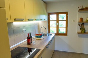 Fridge, oven, stovetop, dishwasher