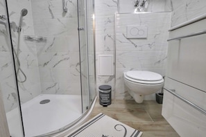 Regadera, secadora de cabello, toallas 