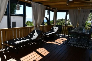 Outdoor dining - Mobile Home With Terrace And Sea View (Allegro) (Drage)