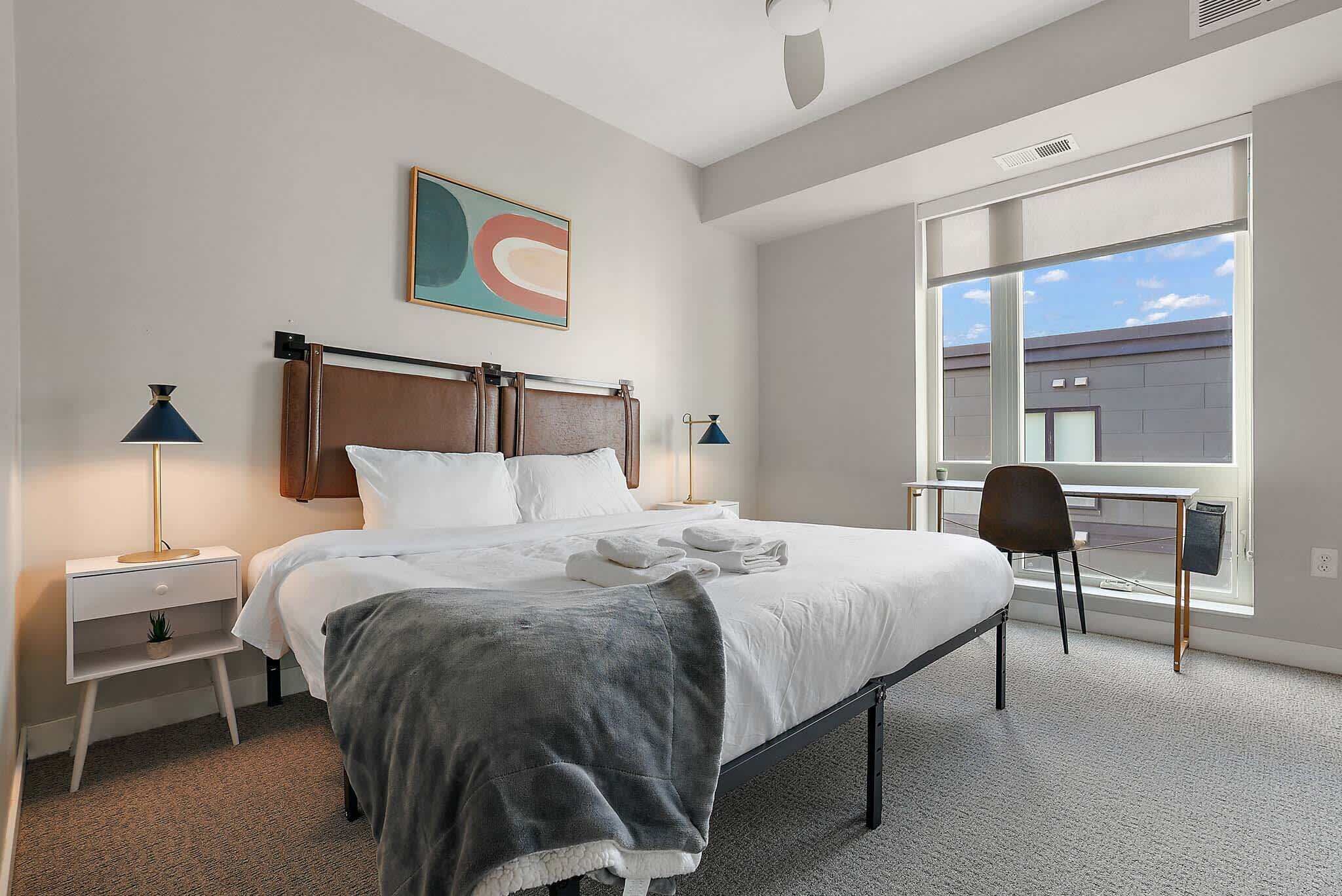 2 bedrooms, iron/ironing board, WiFi, bed sheets