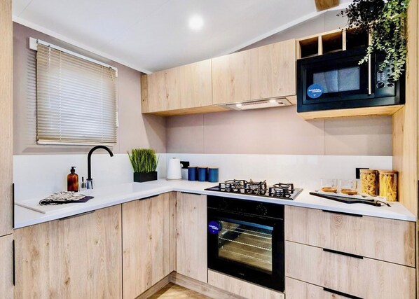 Fridge, oven, stovetop, toaster