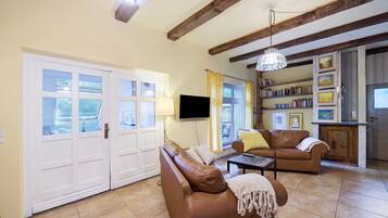 Televisión y chimenea