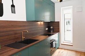 Fridge, oven, stovetop, dishwasher