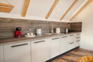 Fridge, oven, stovetop
