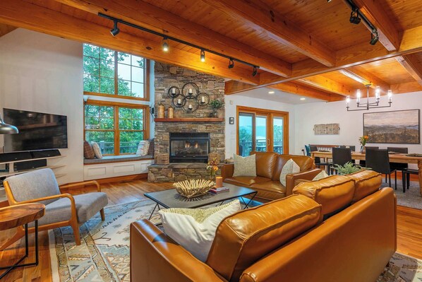 TV, fireplace, stereo, offices
