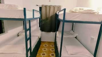 Comfort Shared Dormitory | Laptop workspace, bed sheets