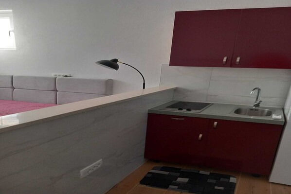 Fridge, microwave, stovetop, coffee/tea maker - Studio Apartment with Terrace(A5) (ST) (Pucisca)
