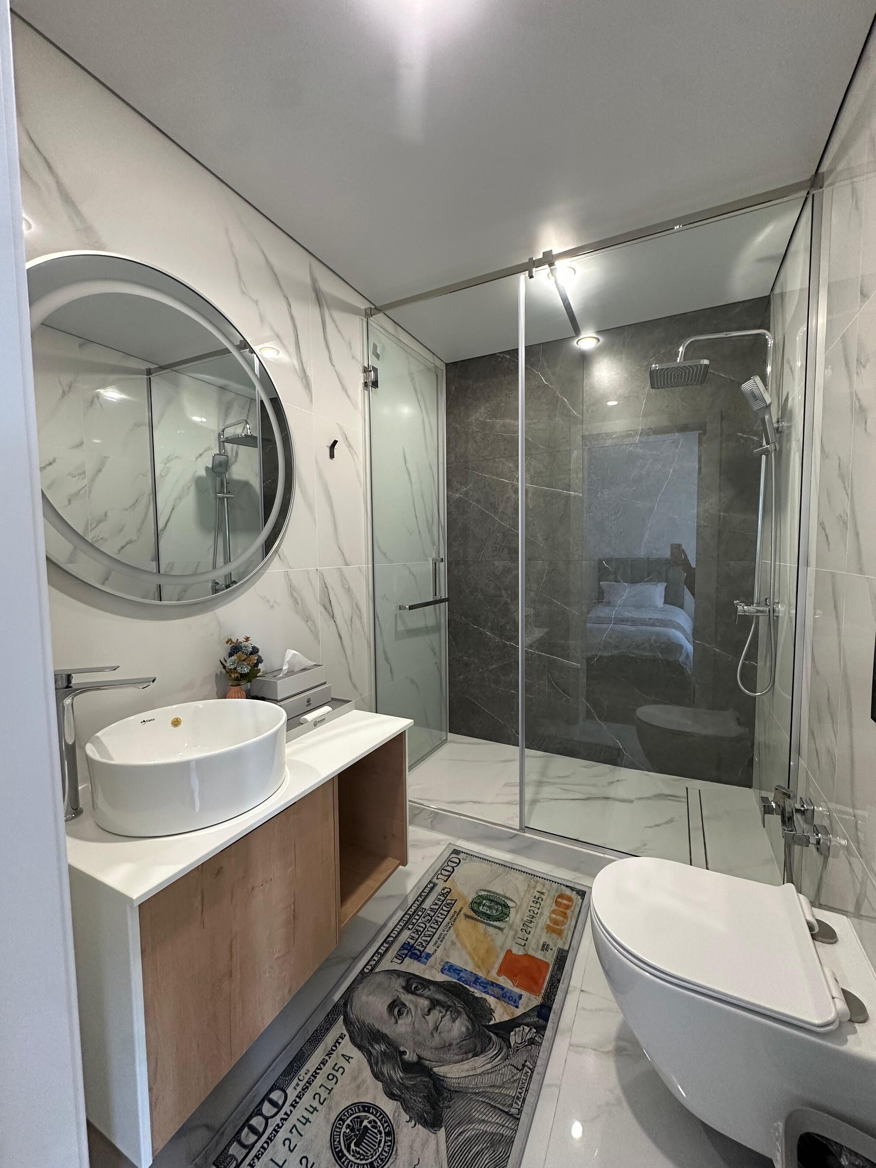 Panoramic Villa | Bathroom | Shower, hair dryer, slippers, towels