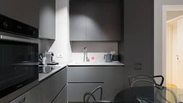 Appartamento, 1 letto queen con divano letto, balcone | Cucina privata | Macchina per caffè espresso, frigorifero, forno, piano cottura