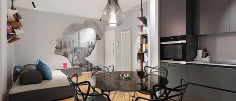 Apartment, 1 Queen Bed with Sofa bed, Balcony | Living area