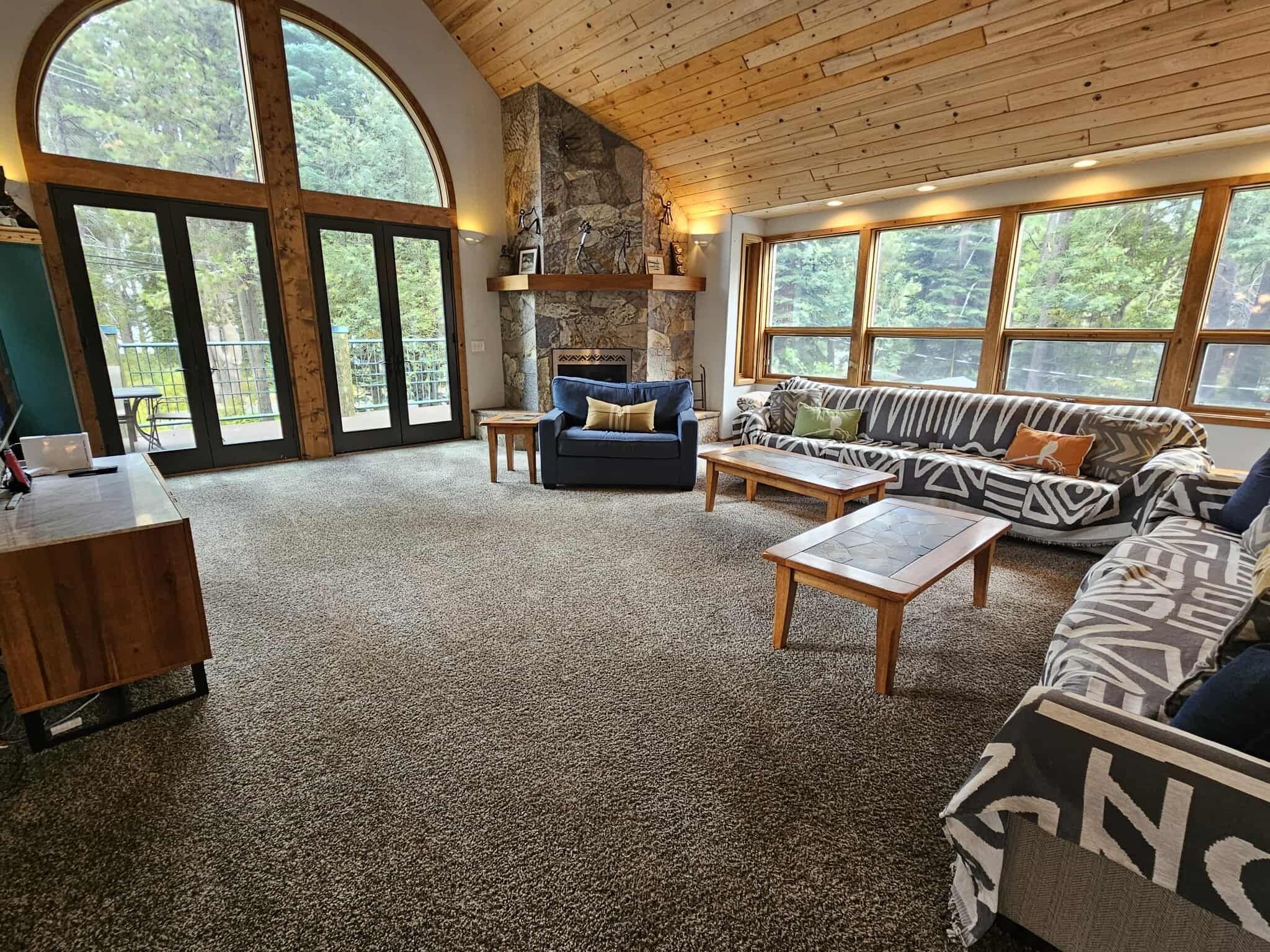 TV connectée, cheminée, lecteur de DVD