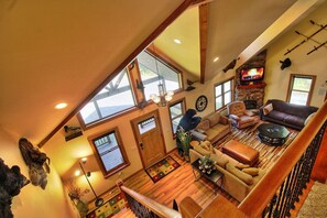 TV, fireplace, video games, stereo