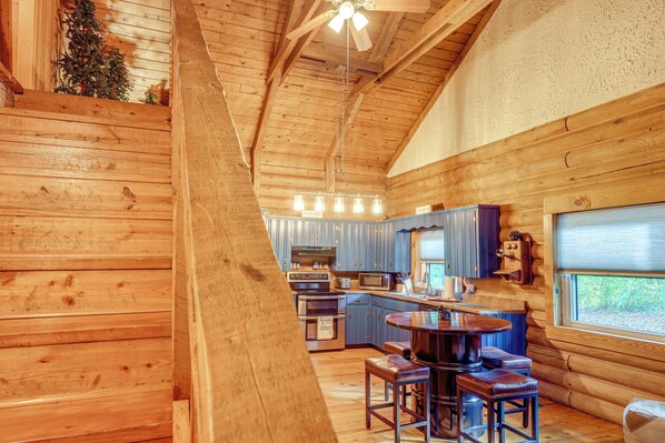 House (2 Bedrooms) | Interior - Soak in Hot Tub, Explore Outdoors: Cleveland Cabin (Cleveland)