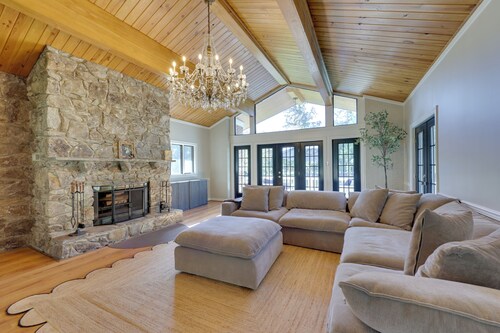 Game Room & Pool! Luxe Louisburg Farmhouse