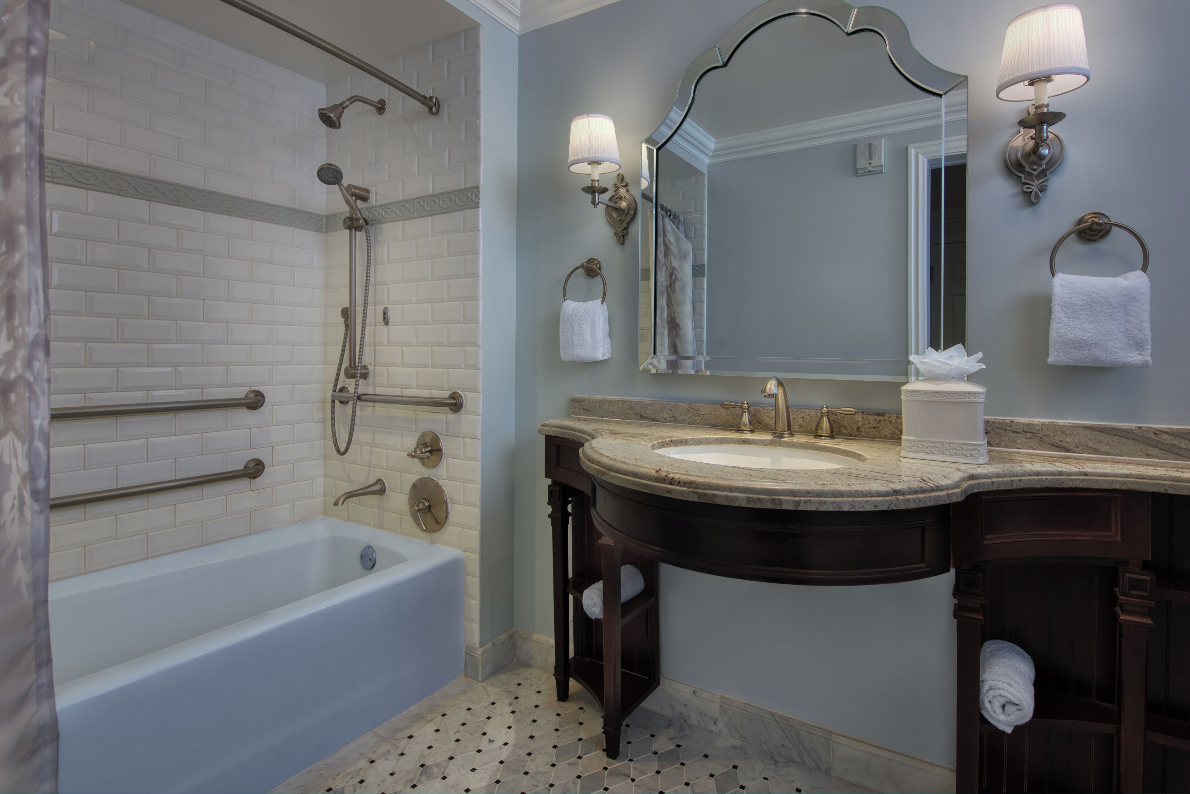 2 Bedroom Villa - Resort View. Wheelchair accessible with tub and option for hearing accessibility. | Bathroom