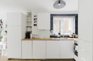 Fridge, oven, stovetop, dishwasher