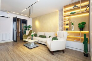 Classic Apartment, 2 Bedrooms | Living area | 50-inch flat-screen TV with cable channels - Apartment by Luxe Group ZA222 (Yerevan)