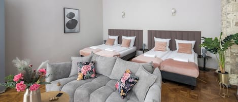 Appartement majestueux | Fer et planche Ă repasser, accĂšs au Wi-Fi (inclus), literie fournie