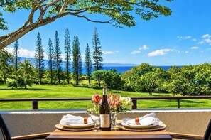 Outdoor dining - Kapalua Golf Villas | 3 Free Rental Cars | KBM Resorts | Large Bedrooms | 3 Units, 5 Bedrooms | ML-2114 (Lahaina)
