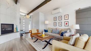 電視、壁爐、DVD 播放機