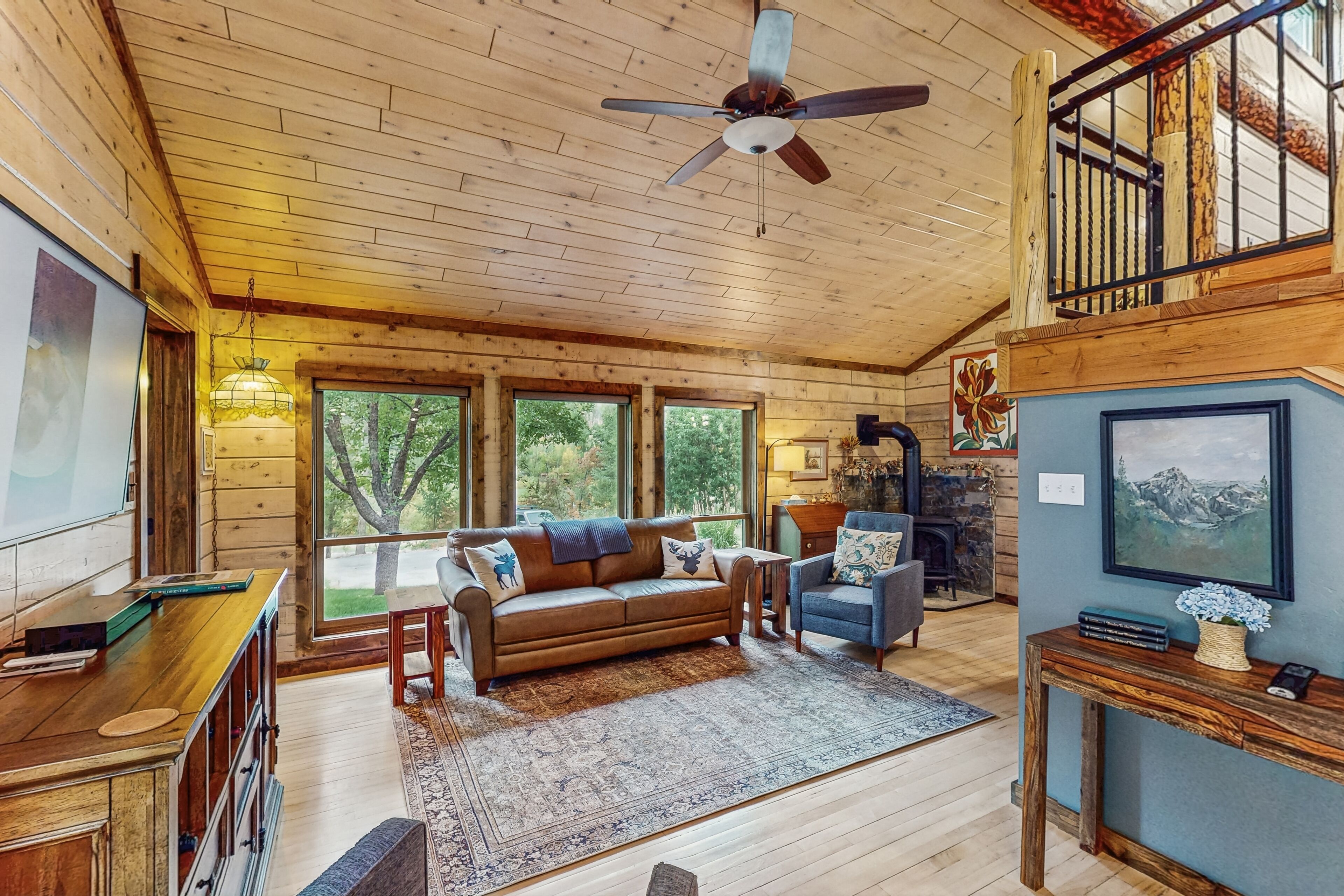 Télévision, cheminée