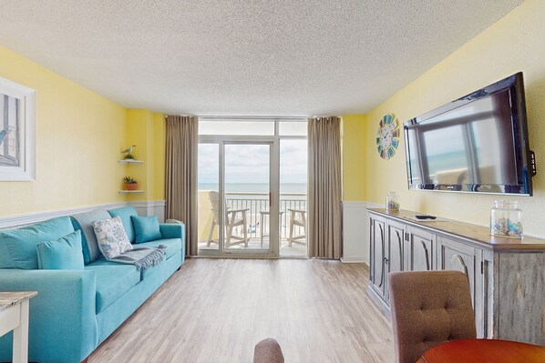 TV, DVD player, video library