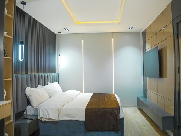 Luxury Apart Daire, 1 Yatak Odası, Sigara İçilmez, Şehir Manzaralı | Ücretsiz kablosuz İnternet 