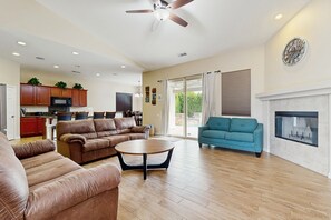 TV, fireplace, DVD player