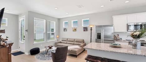 TV, fireplace, offices