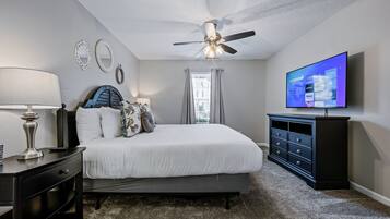 4 habitaciones, tabla de planchar con plancha, wifi y ropa de cama