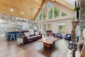 TV, DVD player, video library