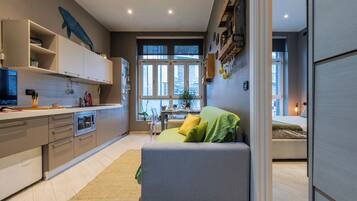 Apartment, 1 Doppelbett, Haustiere gestattet | Wohnbereich