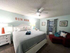 2 bedrooms, desk, iron/ironing board, travel cot