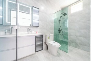 Dusche, Handtücher, Toilettenpapier
