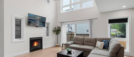 TV, fireplace, table tennis